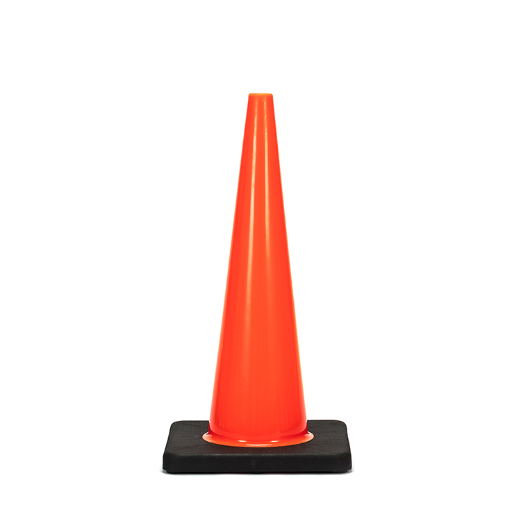 RC700C-3 HEAVY DUTY BLACK BASE PVC TRAFFIC CONE - AMERICAN STD