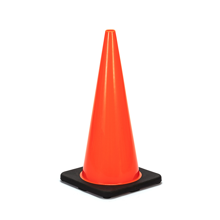 RC700C-2 HEAVY DUTY BLACK BASE PVC TRAFFIC CONE - AMERICAN STD