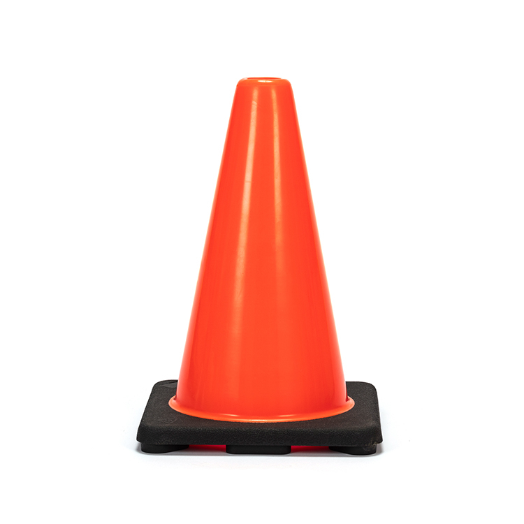 RC300C-1 12" HEAVY DUTY BLACK BASE PVC TRAFFIC CONE