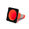 RC300C-1 12" HEAVY DUTY BLACK BASE PVC TRAFFIC CONE