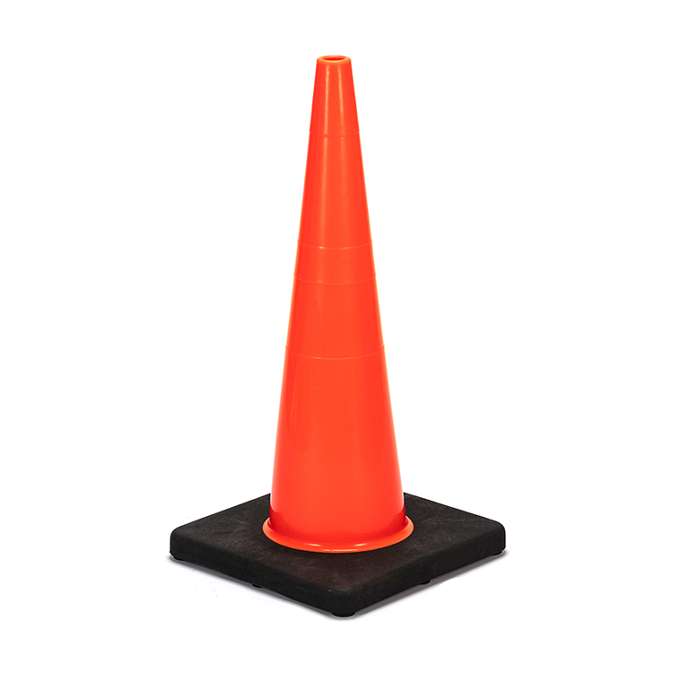 RC700C-4 HEAVY DUTY BLACK BASE PVC TRAFFIC CONE - AMERICAN STD